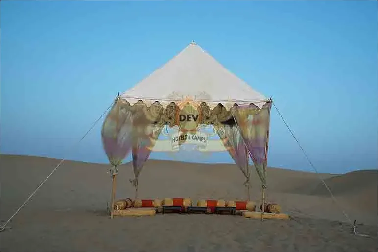 Pergola canopy set up on the sand dunes